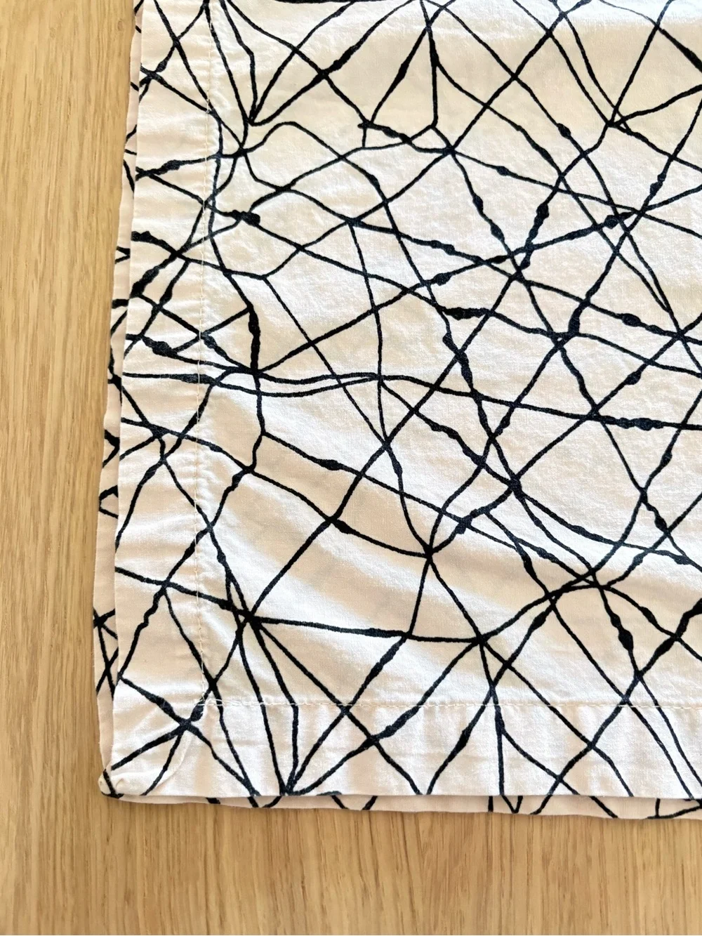 Crate & Barrel Vintage Akira Cloth Napkins Geometric Color Set of 4 Cream Black